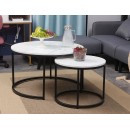 Комплект SIGNAL DION (2 стола журнальных) белый мрамор/черный